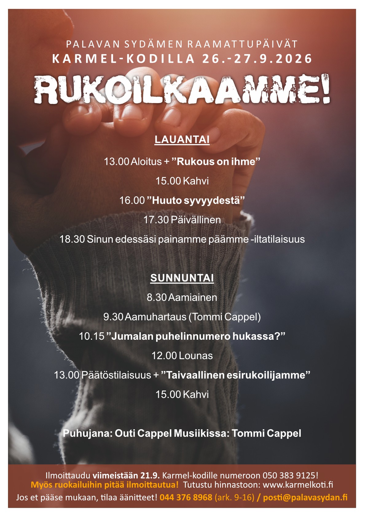 Palavan sydämen Raamattupäivät Karmel-kodilla 26.-27.9.2026